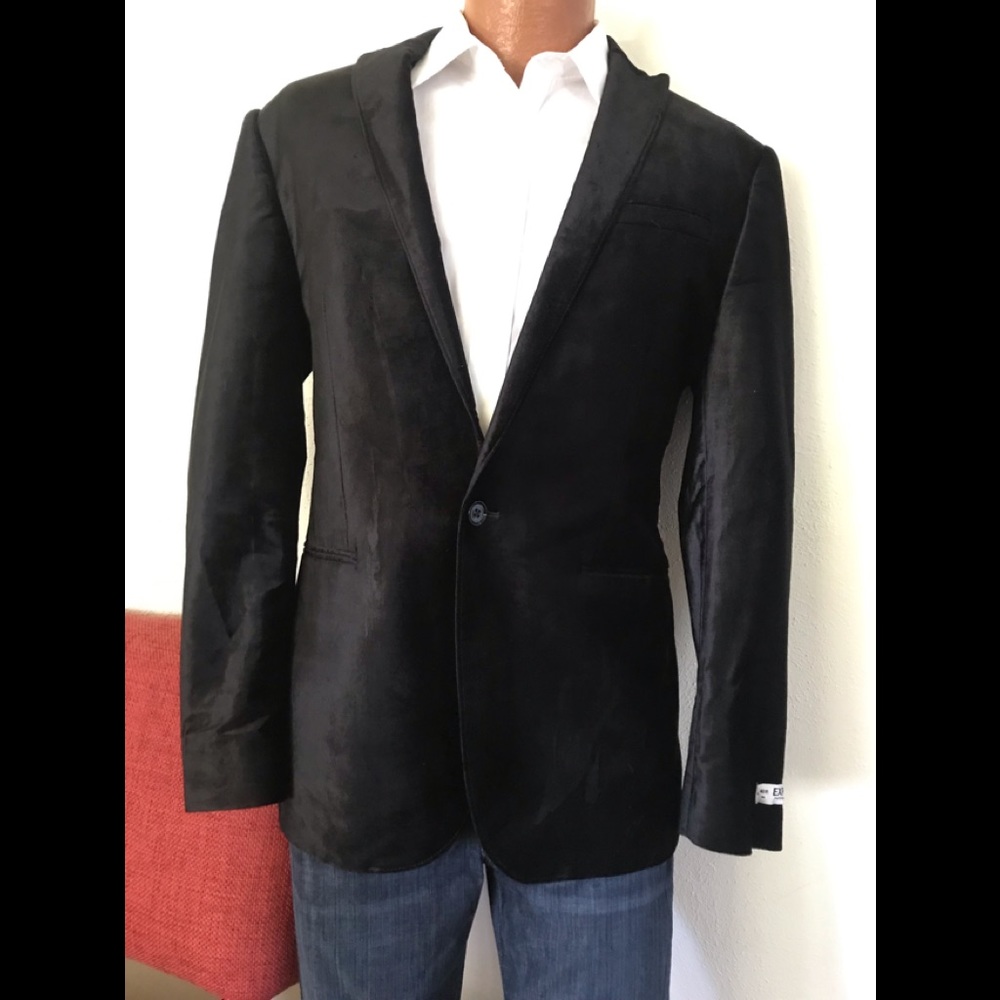 New Express Photographer Black Velvet Blazer  40R